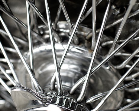 Highly polished chrome car wheel with Personal motor insurance