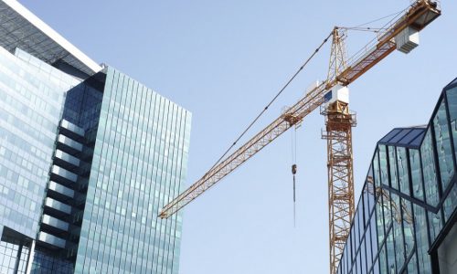 crane and office buildings london